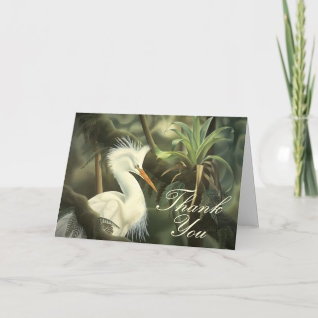 De Remerciements Carte "Merci" Egret (Devant)