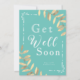 De Remerciements Carte Minimaliste Aqua Get Well Bientôt
