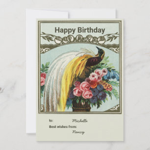 De Remerciements Carte paon d'anniversaire personnalisée
