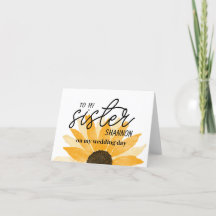 Carte personnalisée Tournesol pour ma sœur