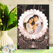 Carte photo d'anniversaire romantique avec dentell