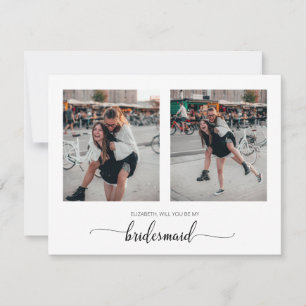 De Remerciements Carte photo minimale Veux-tu être ma demoiselle d'