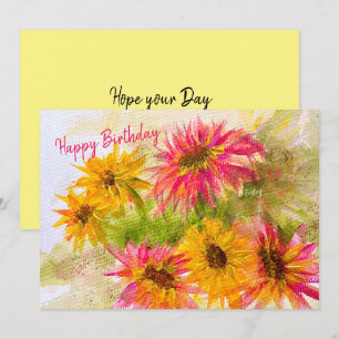 De Remerciements Carte plat Daisy Bright anniversaire