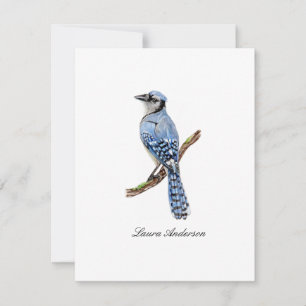 De Remerciements Carte plate à motif geai bleu