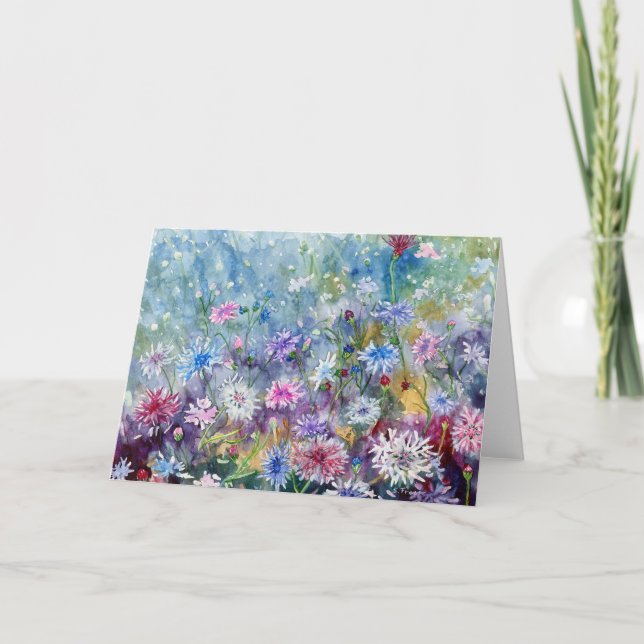 De Remerciements carte pour notes blanc "Bachelors' Buttons" (Devant)