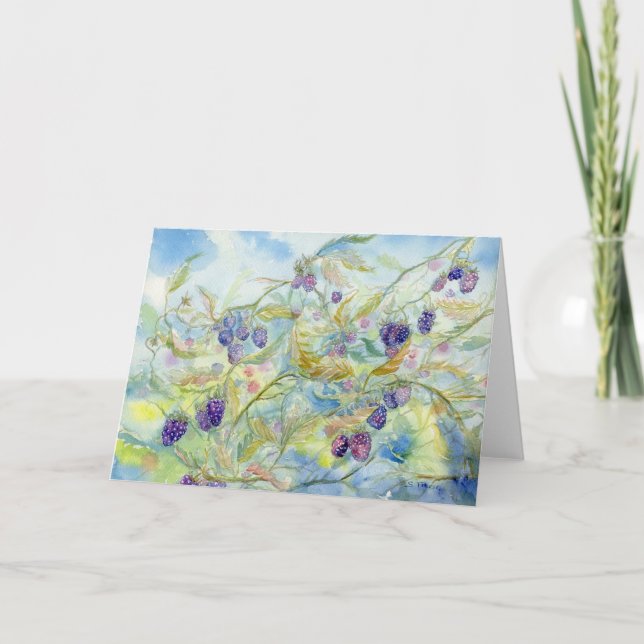 De Remerciements Carte pour notes blanc Blackberries (Devant)