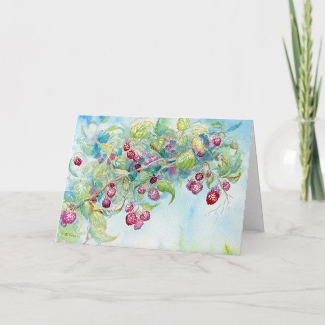 De Remerciements Carte pour notes blanc Raspberries II (Devant)