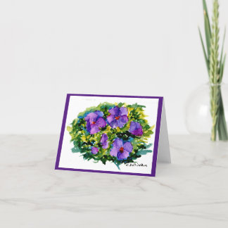 De Remerciements carte pour notes d'aquarelle claire violette