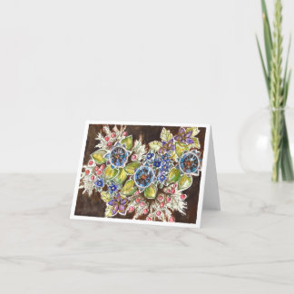 De Remerciements Carte pour notes d'art floral aquarelle