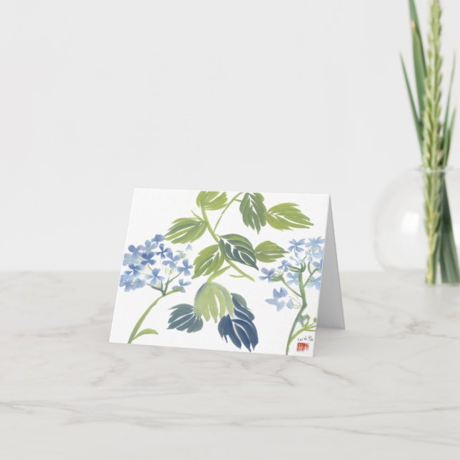De Remerciements Carte pour notes d'hortensia d'aquarelle (Devant)