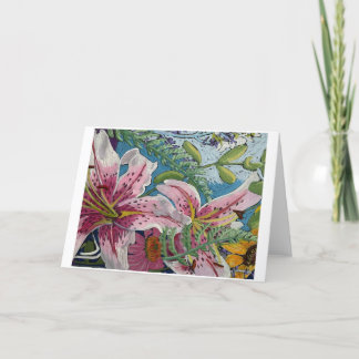 De Remerciements Carte pour notes rose Lilly