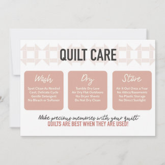 De Remerciements Carte Quilt Care - Design moderne - Rose
