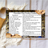 Carte Recette Chip Chocolat Cookies Cookies