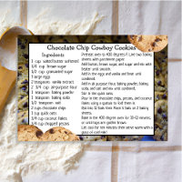 Carte Recette Chip Chocolat Cookies Cookies