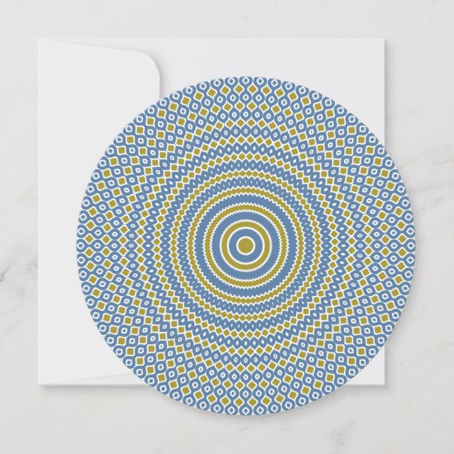 De Remerciements Carte Reverbe Round Note en Turquoise et Or (Devant)