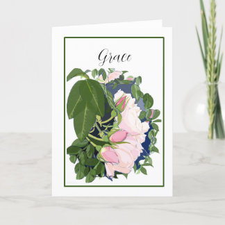 De Remerciements Carte rose pâle