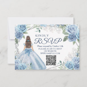 De Remerciements Carte RSVP Dusty Blue Quinceañera 15 Anos