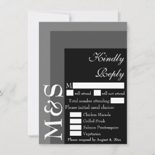 De Remerciements Carte RSVP Noir et Blanc Moderne Script Wedding