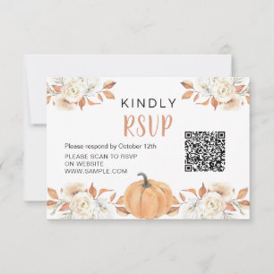 De Remerciements Carte Rsvp Orange Citrouille Rustique 1er Annivers