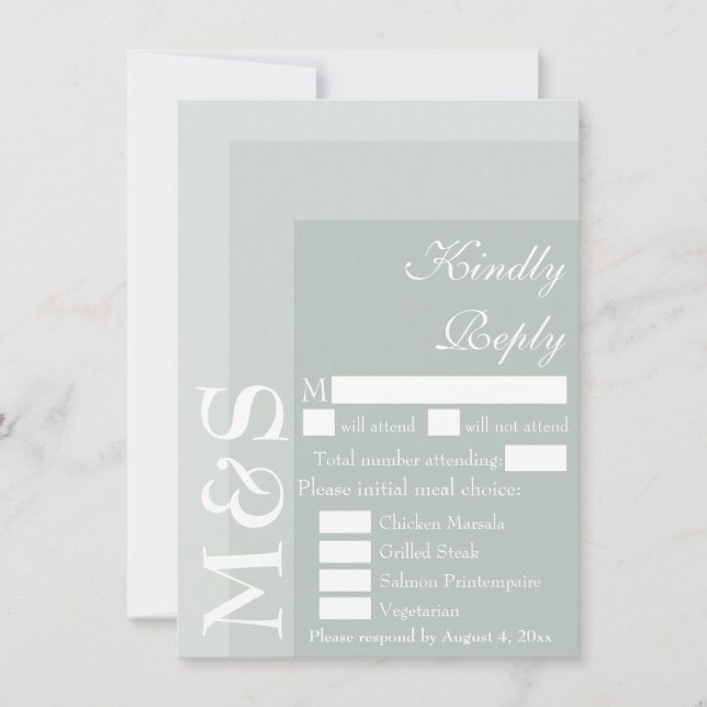 De Remerciements Carte RSVP Sage Simple Modern Script Wedding (Devant)