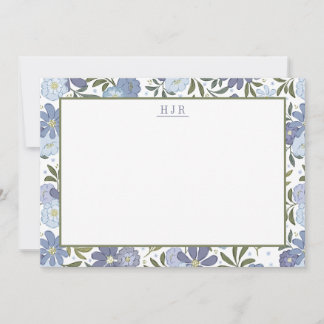 De Remerciements Carte stationnaire Monogramme Floral