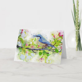 DE REMERCIEMENTS CARTE TOUTES OCCASIONS OISEAU BLEU