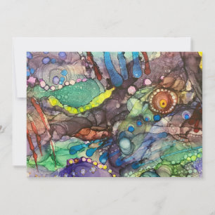 De Remerciements Carte vierge d'art abstrait sauvage et coloré à l'