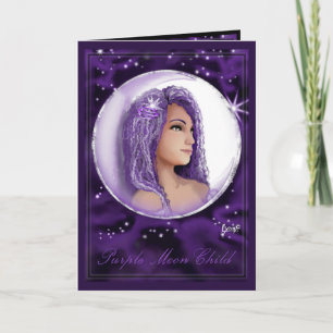 De Remerciements Carte vierge Purple Moon Child