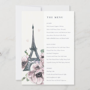 De Remerciements Carte vintage Mariage Floral Tour Eiffel