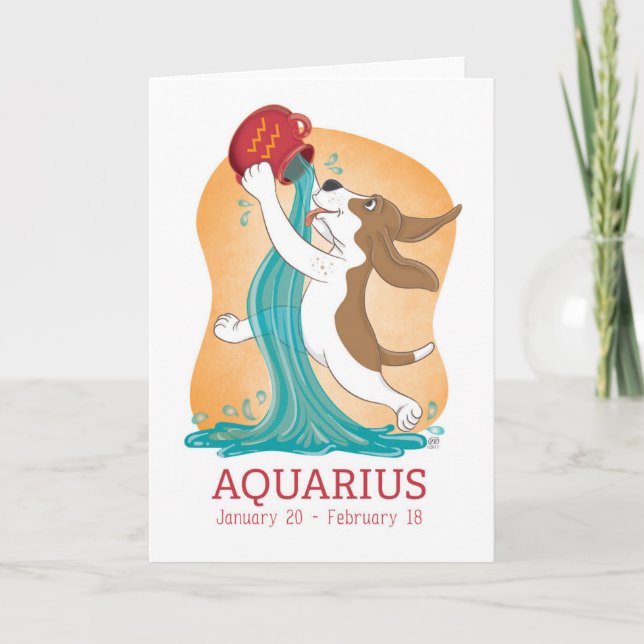De Remerciements Carte Zodiac Aquarius Basset Hound (Devant)