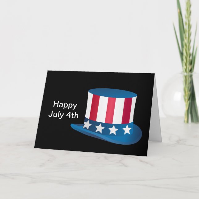 De Remerciements Casquette Stovepipe 4 juillet Carte (Devant)