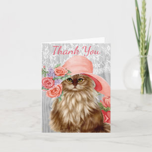 De Remerciements Chats habillés en Carte pour notes Casquette