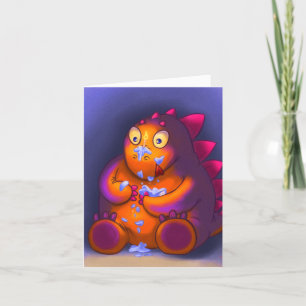 De Remerciements Cheeky Stegosaurus manger gâteau carte d'anniversa