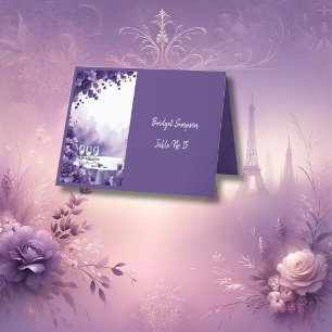De Remerciements chic Mariage violet Tour Eiffel Carte d'hôte magiq