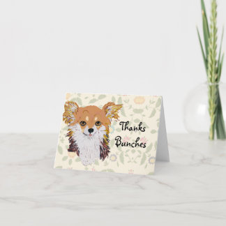 De Remerciements Chihuahua aux cheveux longs Carte pour notes perso
