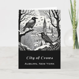De Remerciements City of Crows 5x7 Carte pliée, vide à l'intérieur