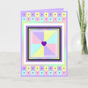 De Remerciements Couleurs pastel & coeurs violets battre carte blan