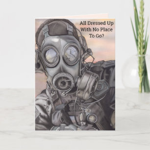 De Remerciements Covid Prepper Gas Masque Personnaliser Carte Anniv