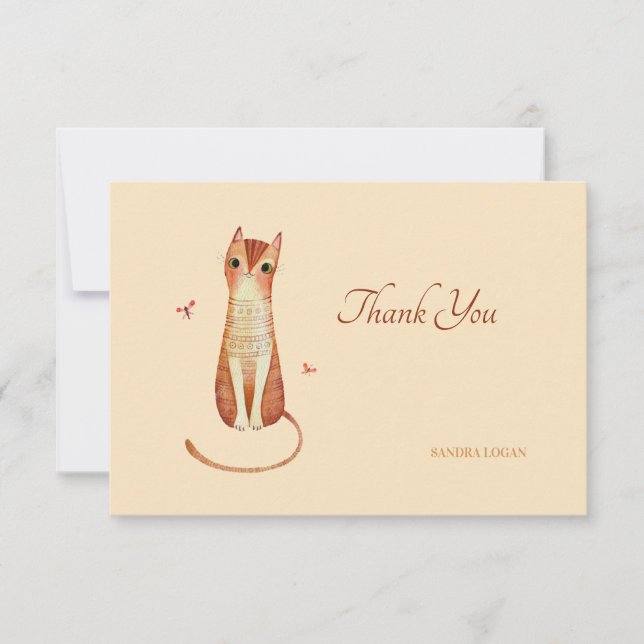 De Remerciements Cute Kitty Carte pour notes (Devant)