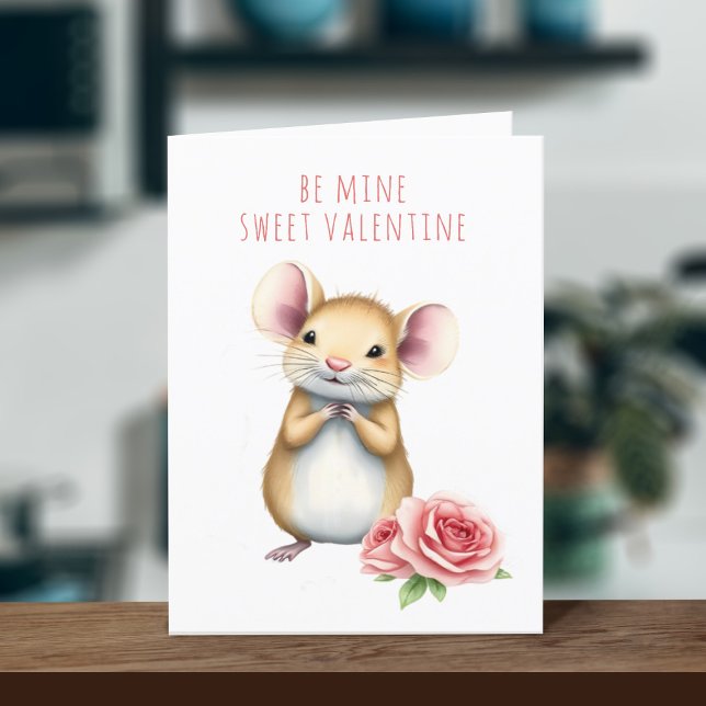 De Remerciements Cute Mouse Be Mine Carte Saint Valentin (Send this Valentine's to your boyfriend or girlfriend. They'll love you more than they already do)