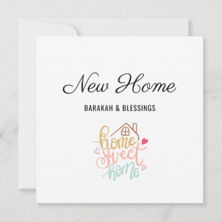 De Remerciements Cute New Home Barakah & Bénédictions Carte islamiq