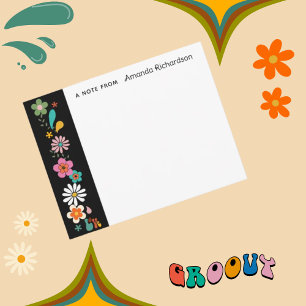 De Remerciements Ebony LOVE Flower Super 70's thème Carte à note pl