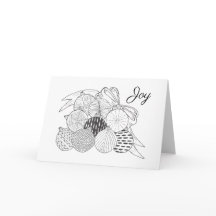 Élégance des Fêtes – Carte d'Ornement Noir & Blanc