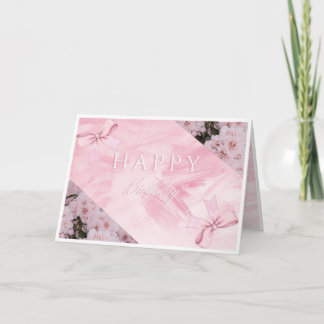 De Remerciements Elégant rose floral joyeuse carte d'anniversaire