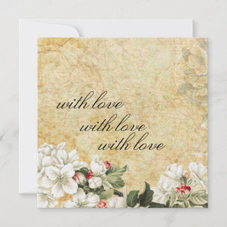 De Remerciements élégant vintage floral avec carte d'amour