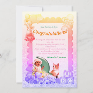 De Remerciements Félicitations Nouvelle Carte Fille Bébé