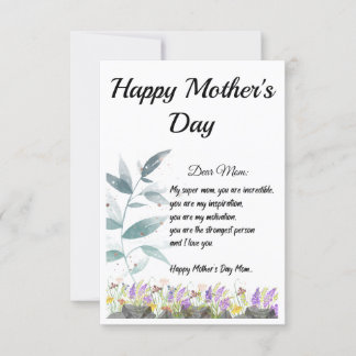De Remerciements Fête des mères Carte cadeau / Bonne fête des mères