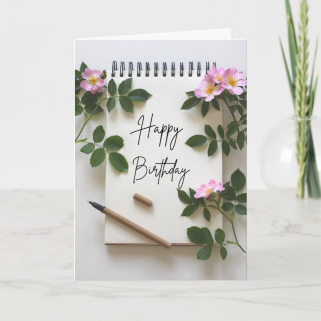 De Remerciements Fleurs roses Carte d'anniversaire (Devant)