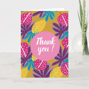 De Remerciements Fleurs tropicales fleurie jaune - Carte pliée