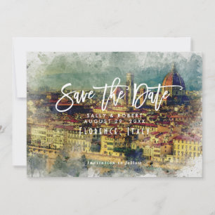 De Remerciements Florence Italie mariage d'été enregistrer la carte